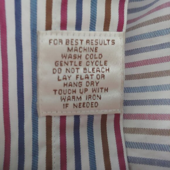 Peter Millar Stripe Cotton Button Down Preppy Business Office Shirt L - Picture 8 of 9